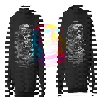 Seal Sunglasses Sea Lion Ocean Animal Sweatshirt - Monsterry