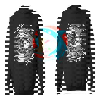 Shark Eating Ramen Kawaii Neko Japanese Noodles Sweatshirt - Monsterry