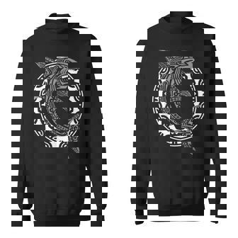 Shark Fish Symbol Haka Culture Maori Tribal Pattern Sweatshirt - Monsterry