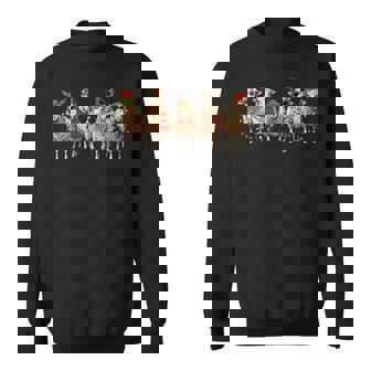 Sheep Santa Hat Lights Xmas Farm Animal Xmas Sweatshirt - Monsterry