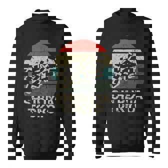Shibuya Tokyo Japonais Personnage Kanji Circulaire Rétro Coucher De Soleil Sweater e - Cadeauxyz