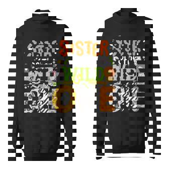 Sister Of The Wild One Kids Boys Safari Zoo Birthday Family Sweatshirt - Monsterry