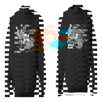 Skeleton Hand Peace Love-Crocs Family Xmas Pyjama Halloween Sweatshirt - Monsterry