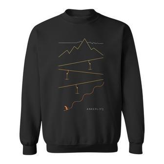 Ski One Line Line Skiing Modern Mountain Ski Top Sweatshirt - Geschenkecke