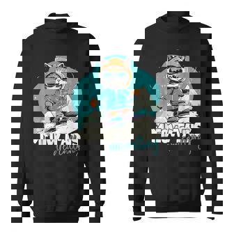 Skiing Cat Winter Sports Adventure Downhill Fun Sweatshirt - Seseable