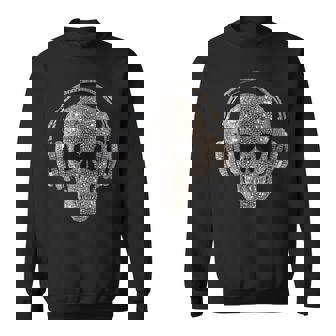 Skull Of Diamonds Dj With Headphones Sweatshirt - Monsterry