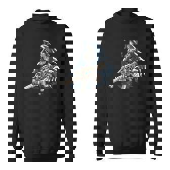 Skull Halloween Skeleton Gun Grim Reaper Sugar Skull Cool Premium Sweatshirt - Monsterry