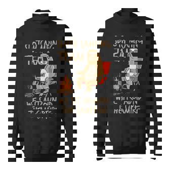 Sloth Camping Team Around Campfire Relax Lazy Camper Sweatshirt - Monsterry