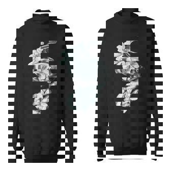 Snake And Flowers Novelty Design Flowers Reptile Scales Sweatshirt - Monsterry