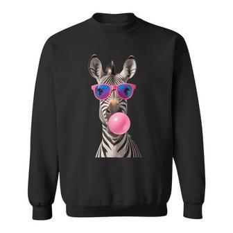 Snirt Zebra Bubblegum Bubble Pink Sunglasses Sweatshirt - Geschenkecke