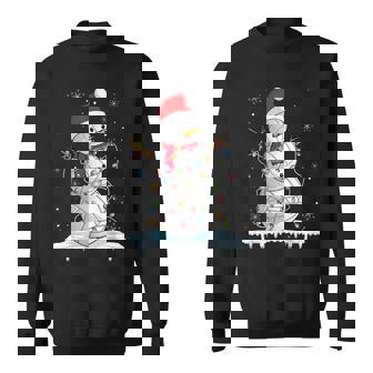 Snowmies Santa Lights Christmas Snowman Volleyball Pajamas Sweatshirt - Monsterry