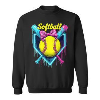 Softball Player Ice Cream Softball Drip Sweatshirt - Thegiftio UK