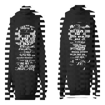 My Son Is My Guardian Angel In Heaven Grief To Son Sweatshirt - Monsterry