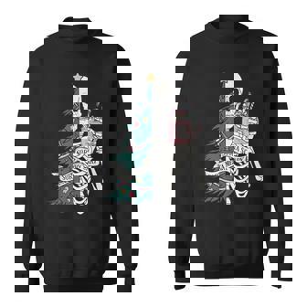 Sorta Scary Merry Sorta Christmas Skeleton Tree Santa Sweatshirt - Monsterry