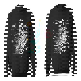 Sorta Scary Merry Sorta Christmas Skeleton Tree Santa Tank Top Sweatshirt - Monsterry