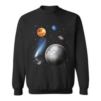 Space Motif Universe Stars Solar System Planets Sun Sweatshirt - Geschenkecke