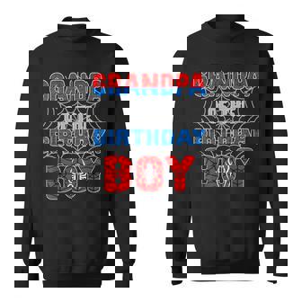 Spider Web Birthday Party Grandpa Of The Birthday Boy Sweatshirt - Monsterry
