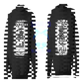 Spoiled By My Blue Collar Man Messy Bun Blue-Collar Worker Sweatshirt - Monsterry