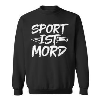 Sport Ist Mord Anti Unsporty Knife Lazy Retro Sweatshirt - Geschenkecke