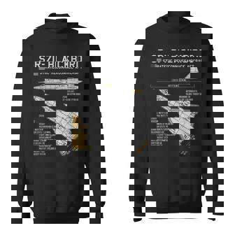 SR-71 Bird Aircraft Spy Plane Blueprint Data Sweatshirt - Monsterry