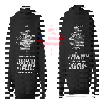 I Stand With Canada America Canadian Usa Flag Sweatshirt | Mazezy