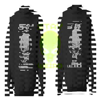 Stay Weird Colorful Alien Head UFO Human Festival Costume Tank Top Sweatshirt - Monsterry