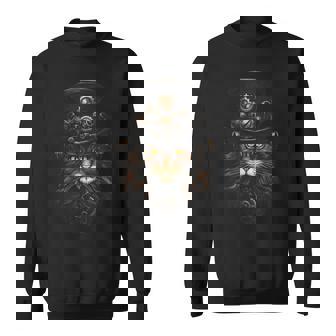 Steampunk Cat Steampunk Art Sweatshirt - Monsterry