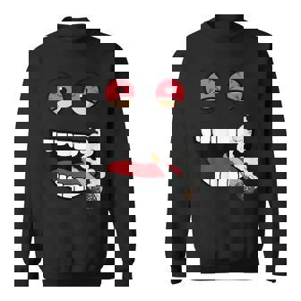 Stoned Monster Face Red Eyes Weed Face Tee T-Shirt Sweatshirt - Monsterry