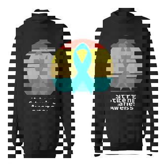 Stuttering Awareness Teal Ribbon Vintage Stutter Support Sweatshirt - Monsterry