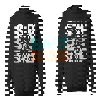 Sun Salt Sand Summer Retro Colourful Happy Holiday Palm Trees Sweatshirt - Monsterry