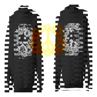 Sunflower Peace Sign Hippie Sunflower Lover Sweatshirt - Monsterry
