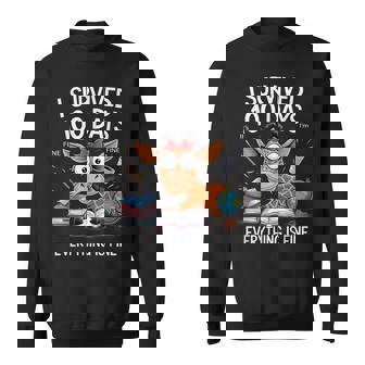 I Survived 100 Days Of School Teacher Kids Giraffe Sweatshirt - Monsterry