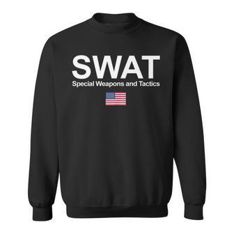 Swat Team Police Special Forces Us Flag Chest Logo Sweatshirt - Geschenkecke