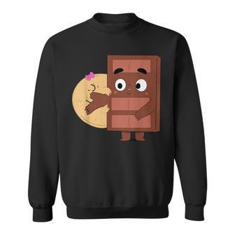 Sweet Kisses Choco And Pancake Valentines Best Couple Loves Sweatshirt - Thegiftio UK