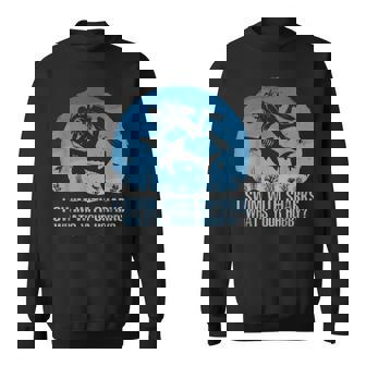 I Swim With Shark What's Your Hobby Scuba Diving Sweatshirt - Monsterry