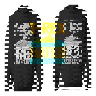 T-Rex Hates Backstroke Surprise For Swimming Fans Sweatshirt - Monsterry