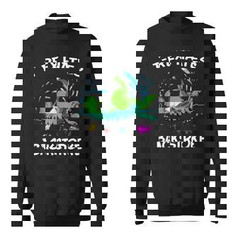 T-Rex Hates Backstroke Swimming Short Arms Sweatshirt - Monsterry
