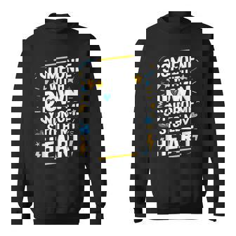 T21 Down Syndrome Support Squad Accessories -Adults Black Small V-Neck Classic Fit Short Sleeve AwarenessSupport Heart Pattern Down Syndrome Awareness Sweatshirt - Monsterry