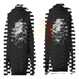 Taoism Yin Yang Cherry Blossom On Taijitu Yin Yang Sweatshirt - Monsterry