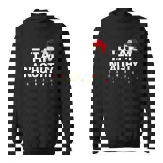 Team Naughty Or Nice Matching Christmas Couples Costume Sweatshirt - Monsterry