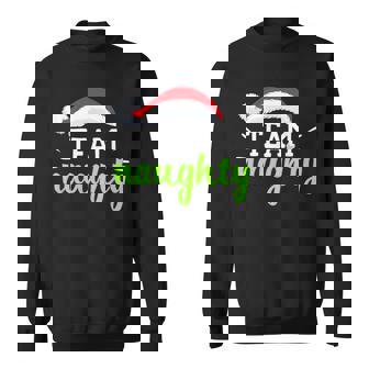 Team Naughty Shirt Christmas Couple Matching Team Nice Sweatshirt - Monsterry