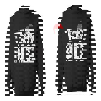Team Nice Matching Christmas Couples Costume Naughty Or Nice Sweatshirt - Monsterry