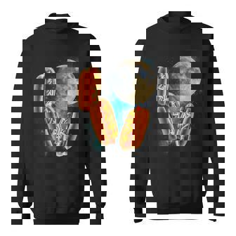 Three Hotdogs Moon Howling 3 Hotdogs Howling At Moon Sweatshirt - Monsterry