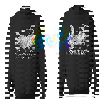 Tie Dye Heart Th Cute Dentist Peace Love Dental Sweatshirt - Seseable