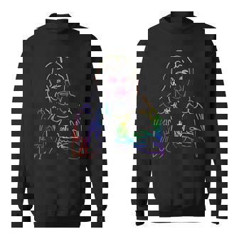 Tie Dye JESUS Abstract Face Shirt Face Jesus Christ Lines 3 Sweatshirt - Monsterry