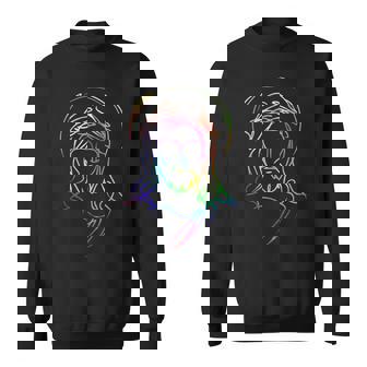 Tie Dye JESUS Abstract Face Shirt Face Jesus Christ Lines 6 Sweatshirt - Monsterry