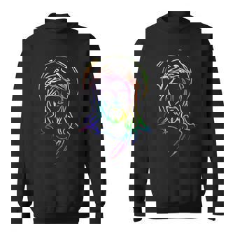 Tie Dye JESUS Abstract Face Shirt Face Jesus Christ Lines 7 Sweatshirt - Monsterry