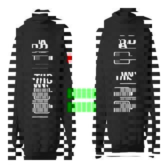 Tired Dad Low Battery Twins Full Charge Sweatshirt - Thegiftio UK