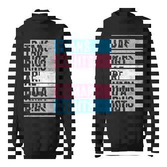 Trans Rights Are Human Rights LGBTQ Flag Gay Pride Month Sweatshirt - Monsterry
