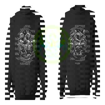 Tribal Irish Green Celtic Knot Fantasy Dragon Patrick Day Sweatshirt | Seseable CA